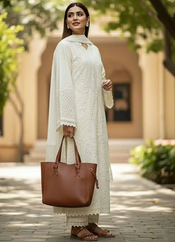 lawn 3pc- L01-  white