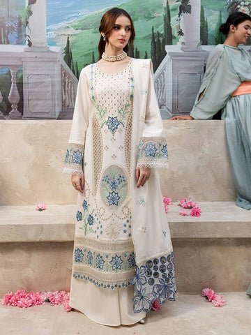 lawn 3pc- L19-creamy white