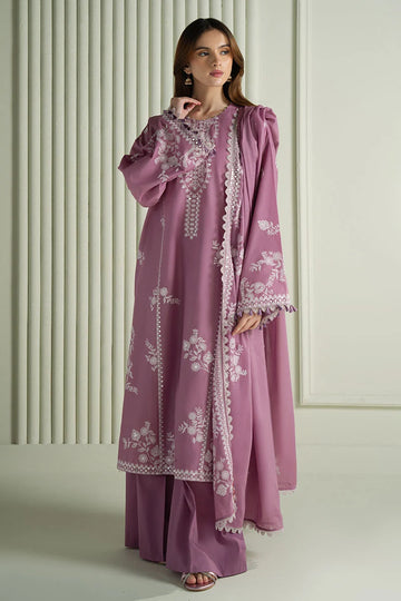 lawn 3pc- L06- Dusty Rose