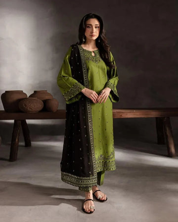 lawn 3pc- L41-    moss green
