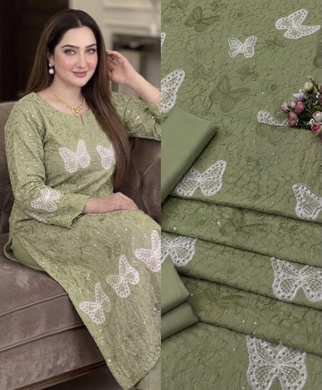 2pc emb- L24- butterfly green
